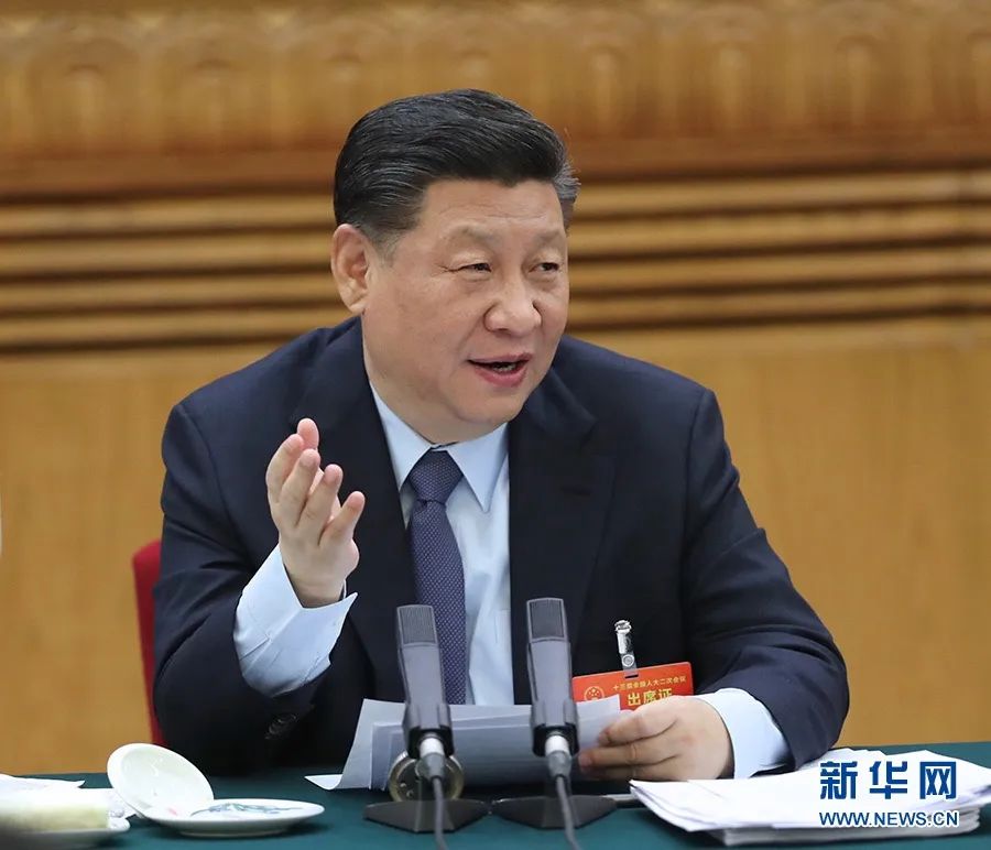 2019年3月7日，習(xí)近平參加十三屆全國人大二次會議甘肅代表團的審議。新華社記者 鞠鵬 攝